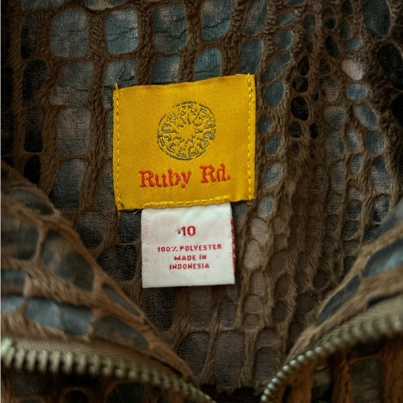 RUBY RD jacket, black and brown faux leather and suede. Animal print. Fu… - Picture 4 of 6